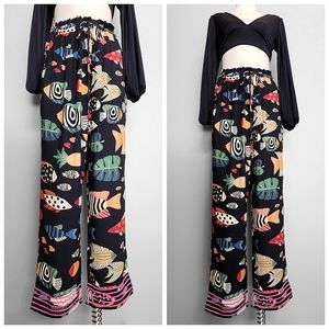 Farm Rio Sealife Fish Print Pants